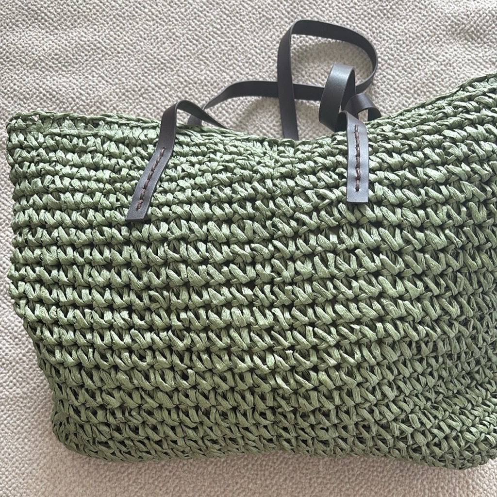 Green Woven Tote Bag